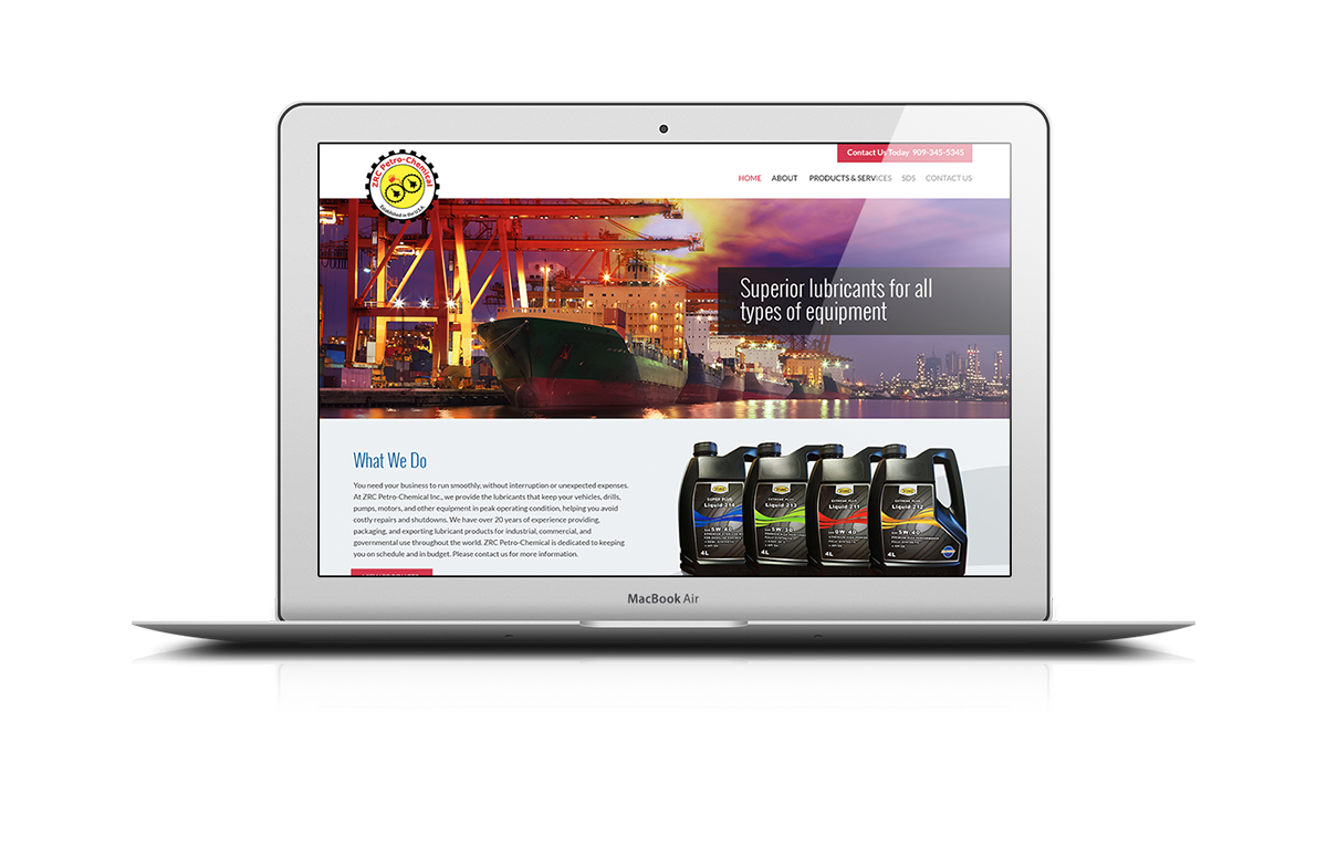 ZRC Petro-Chemical website design - small business plan - lubricants