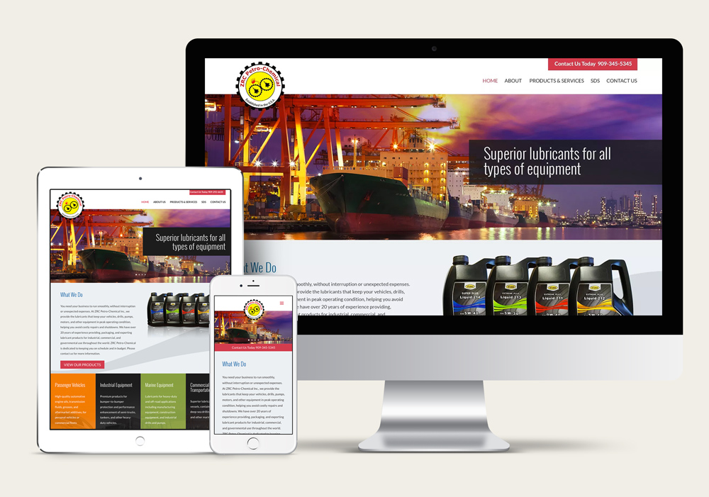 ZRC Petro-Chemical website design - small business plan - lubricants