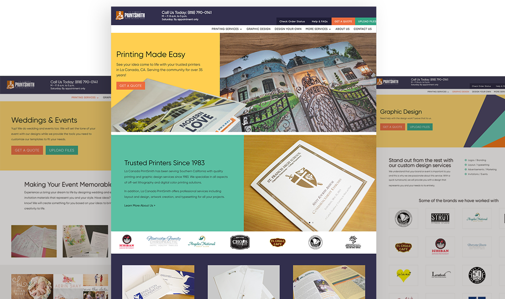 La Canada Printsmith website design